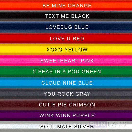 Be My Valentine" custom colored pencil set for Valentine's Day, pencil sayings